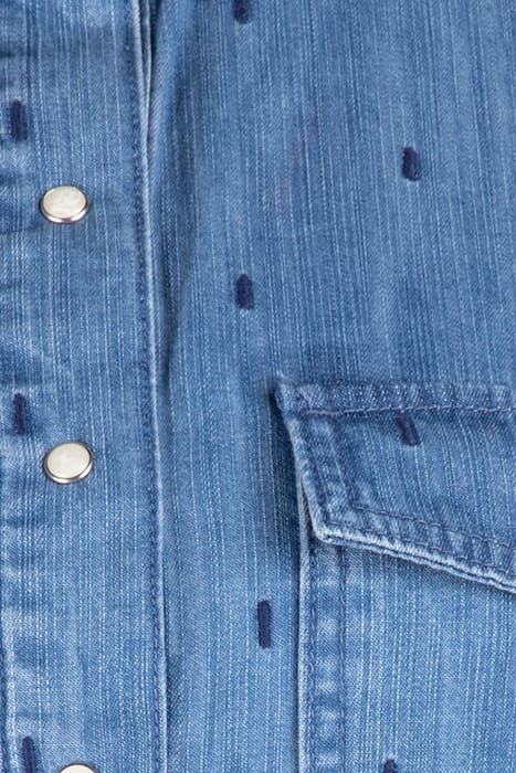 CHLOE EMBROIDERED DENIM TUNIC MID DENIM 3