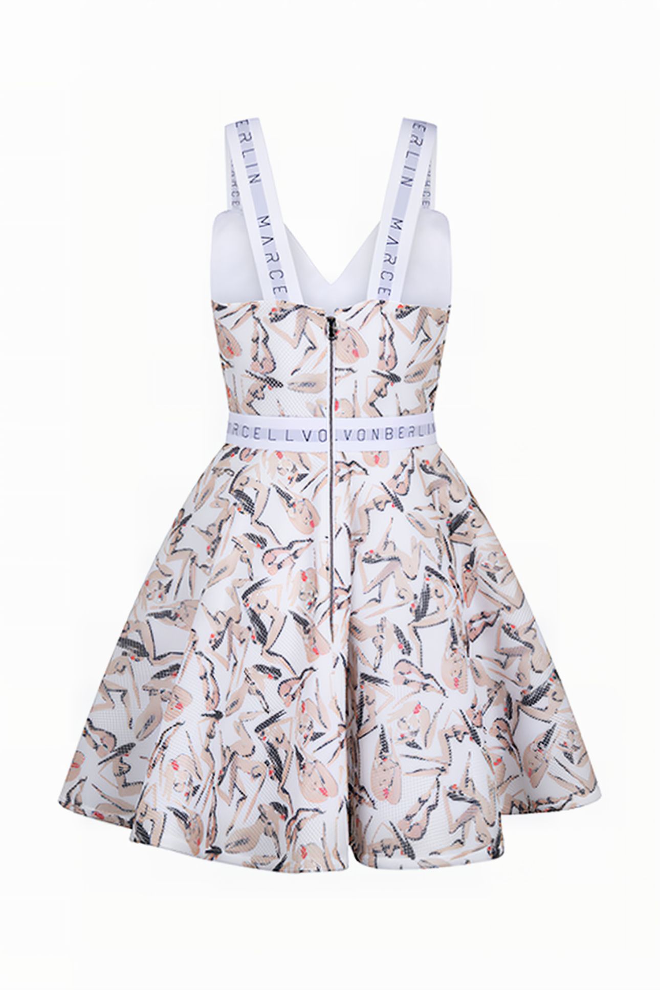WOMENS MVB ICONIC SKATER DRESS PRINT / WHITE 2