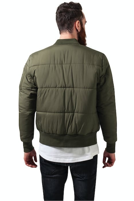 BASIC QUILT BOMBER JACKET OLIVE 3
