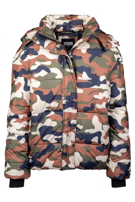 LADIES BOYFRIEND CAMO PUFFER JACKET RUSTYCAMO 1