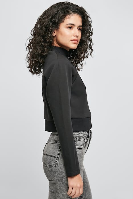 LADIES INTERLOCK SHORT TURTLENECK CREW BLACK 4