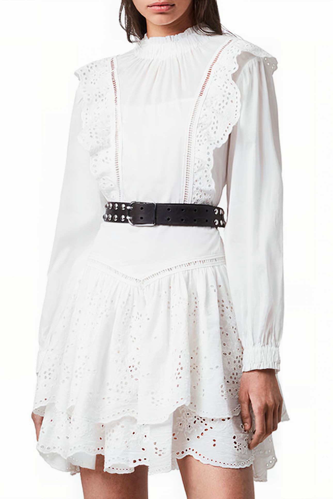 AISLYN BROIDERIE DRESS CHALK WHITE 1