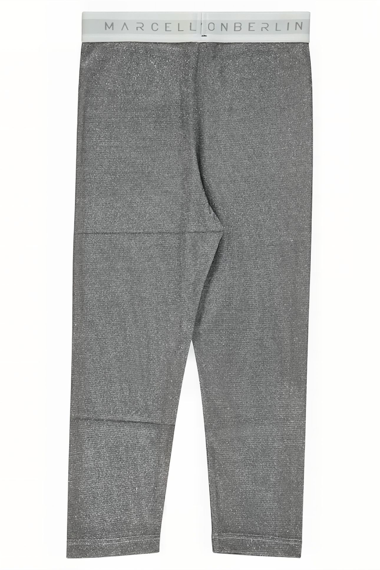 WOMAN'S GLITTER LEGGINS SILVER WITH LOGO TAPE WHITE SILVER 2