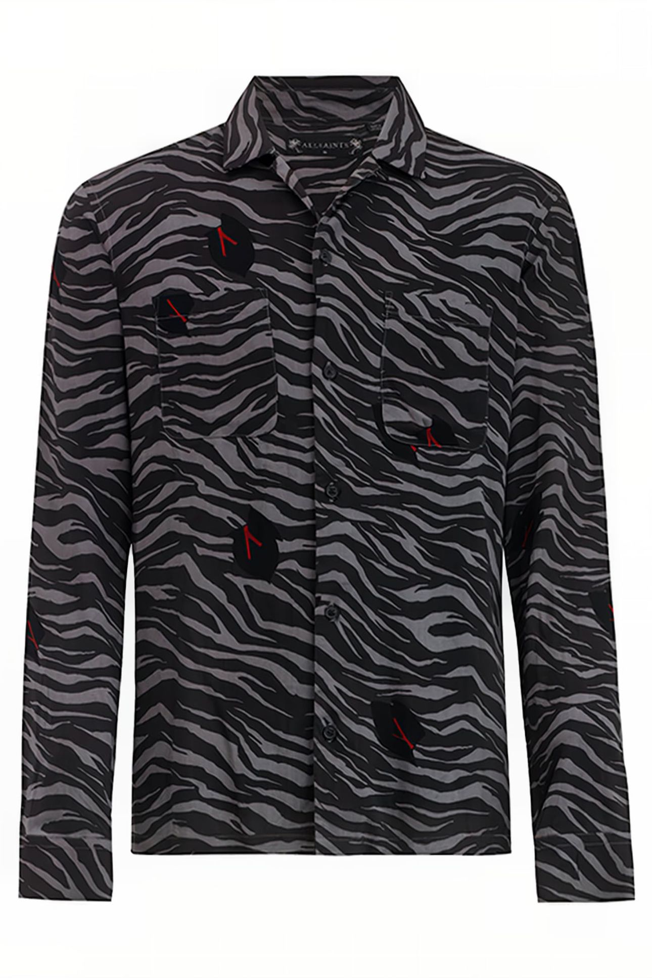 LAZARO LS SHIRT GREY/JET BLACK 1