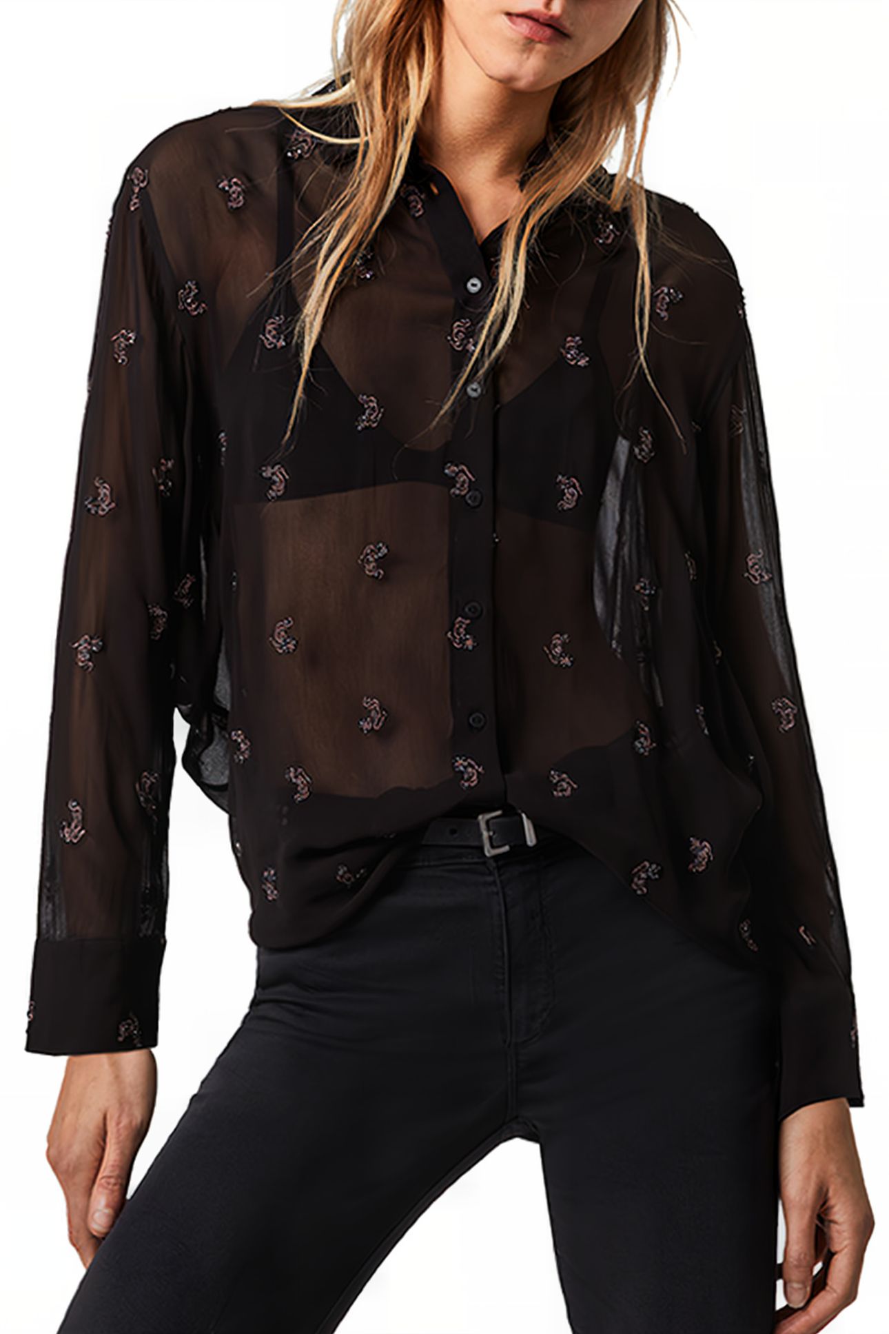 MARIANNA SNAKE SHIRT BLACK 2