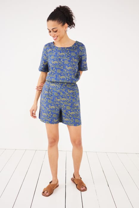 HAYLEY LINEN SHORTS BLUE PRINT 4