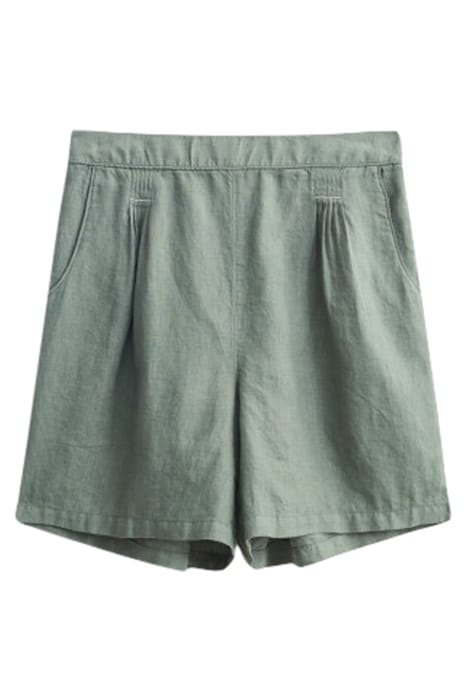 HAYLEY LINEN SHORTS MID GREEN 1