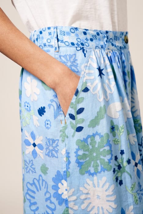 MIA LINEN MIDI SKIRT BLUE 2