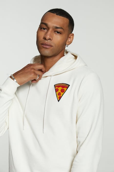 MEN PIZZA SLICE HOODIE JET STREAM WHITE 5