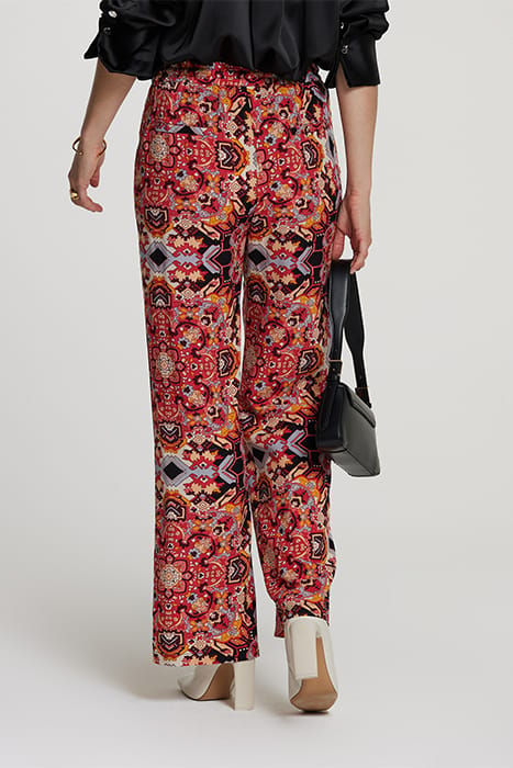 LADIES MONACO TROUSERS BOHO AZTEC OLD RED 2