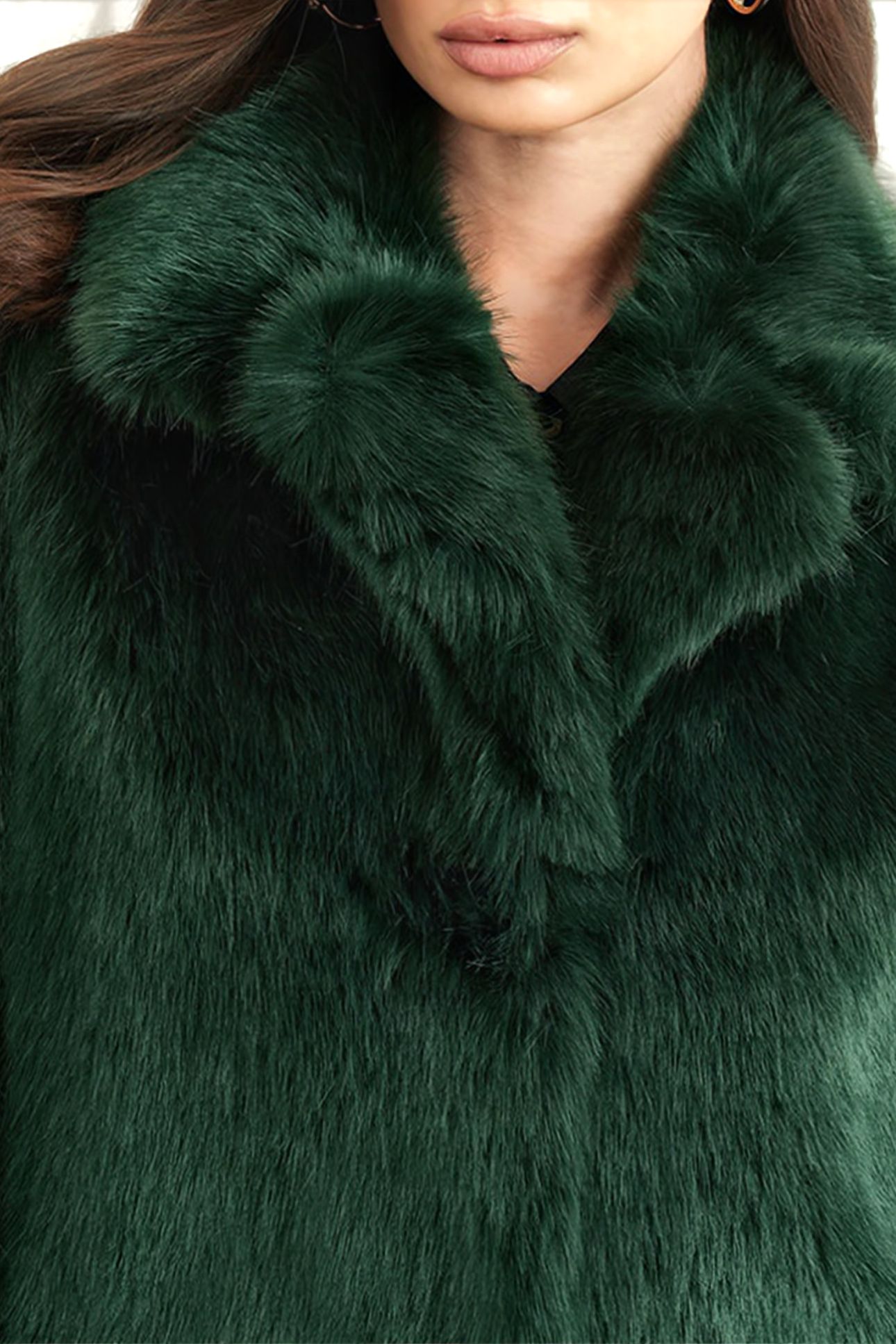 MARCIANO BY GUESS MATILDA COAT JET BLACK FAUX FUR 4