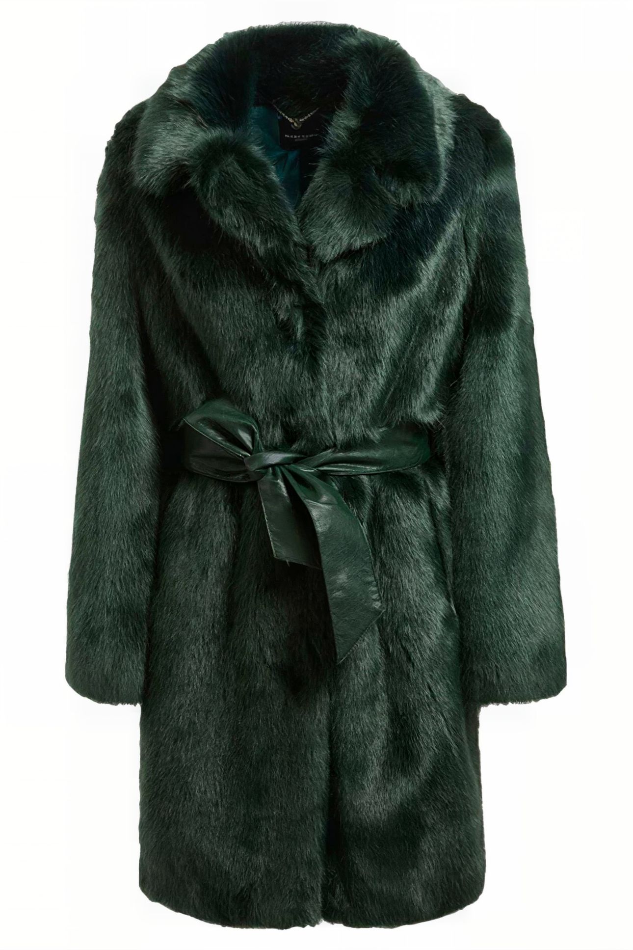 MARCIANO BY GUESS MATILDA COAT JET BLACK FAUX FUR 6