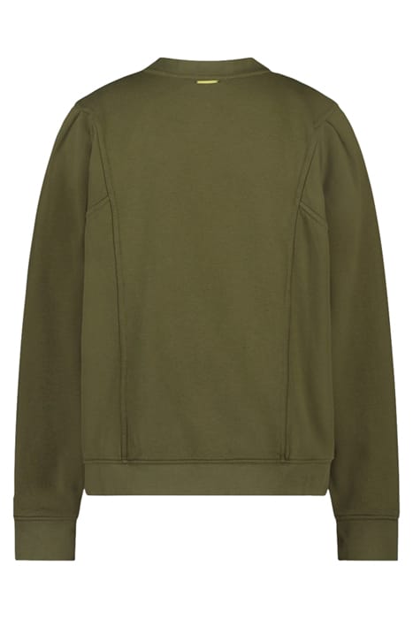 GIRLS HAILEY SWEAT OLIVE BARK WASH 2