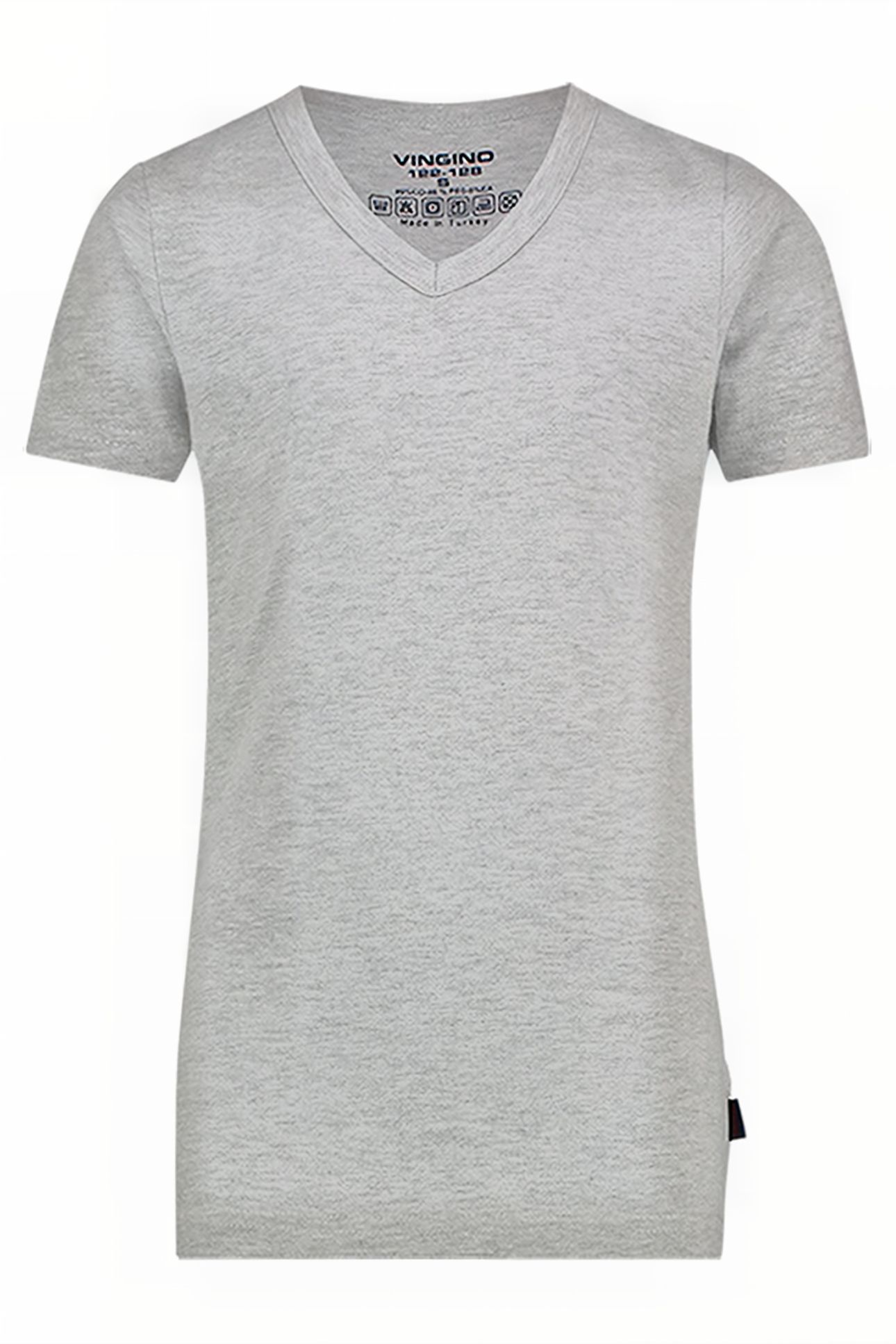 SHORT SLEEVE V NECK TS BOYS GREY MELE 1