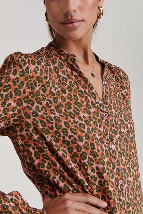 LADIES TUVALU DRESS TROPICAL TIGER STRAWBERRY PINK 6