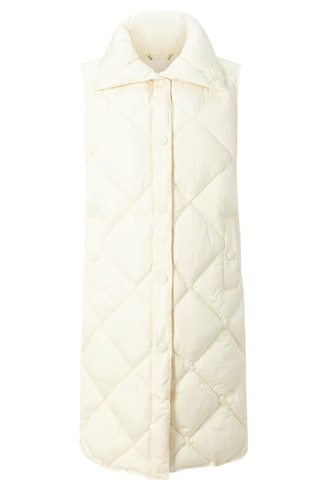 QUILTED NYLON VEST BUTTERMILK 1