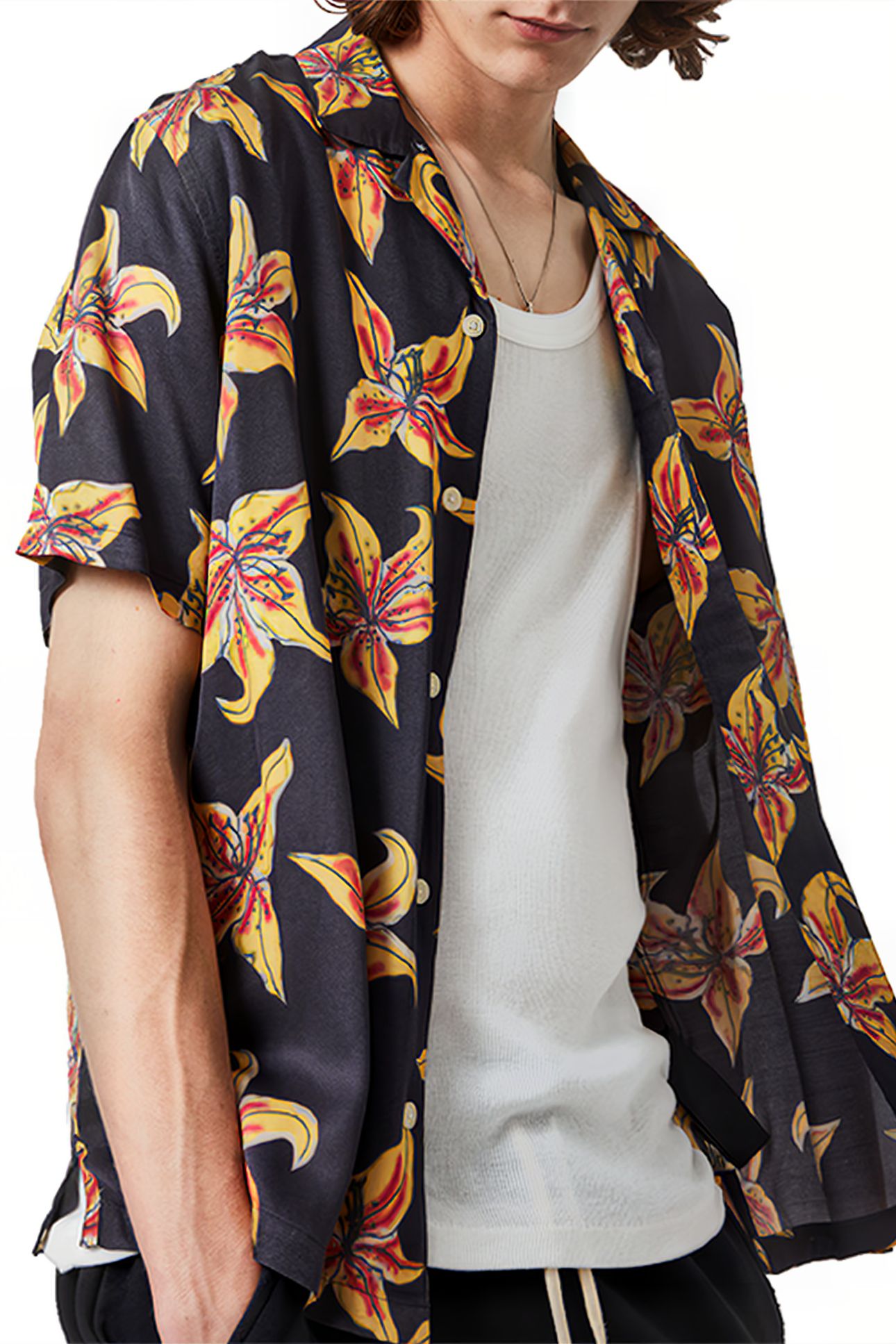 HIBISCUS SS SHIRT JET BLACK 4