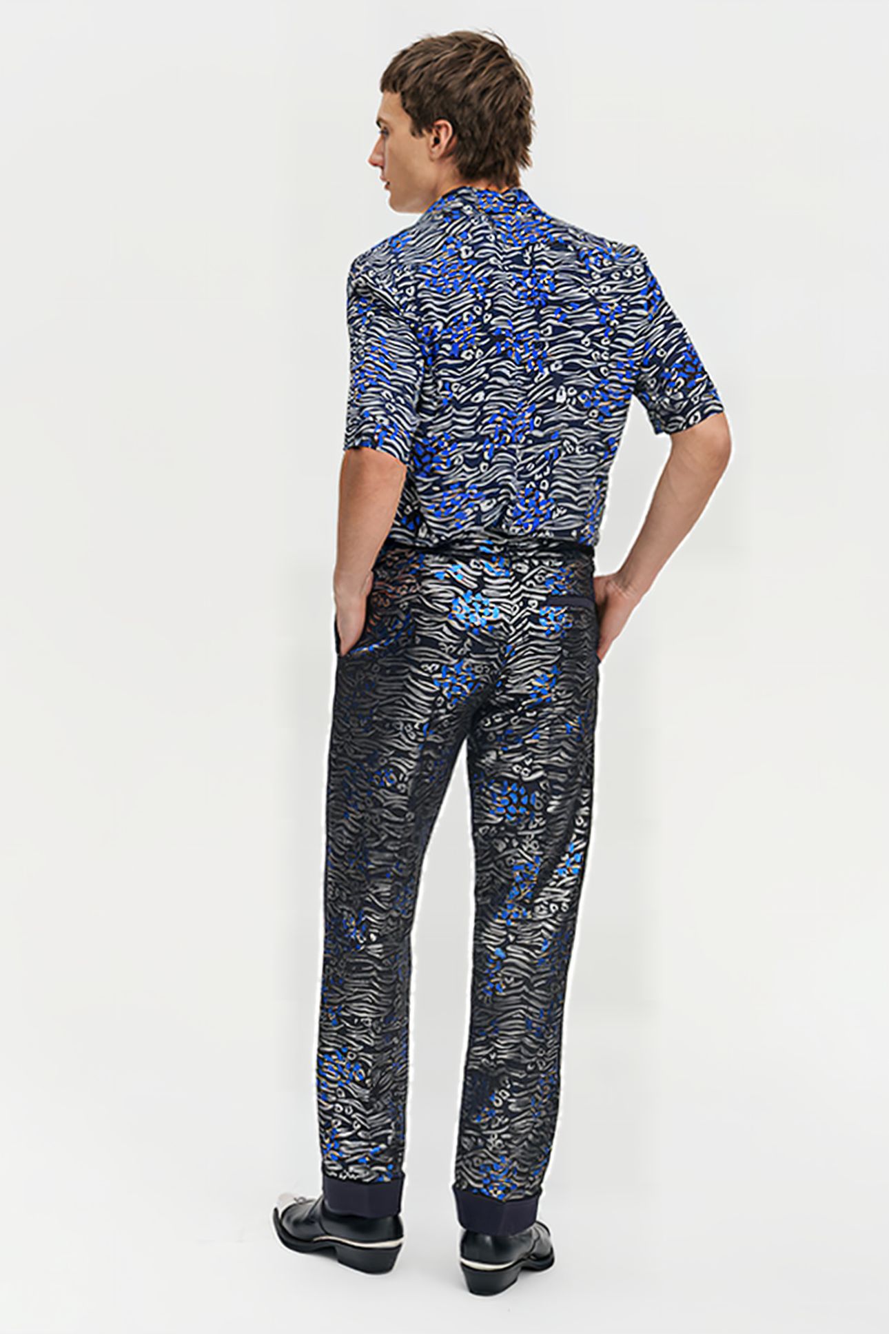 PRINTED SHORT-SLEEVE SHIRT WILD PRINT GRAY 3