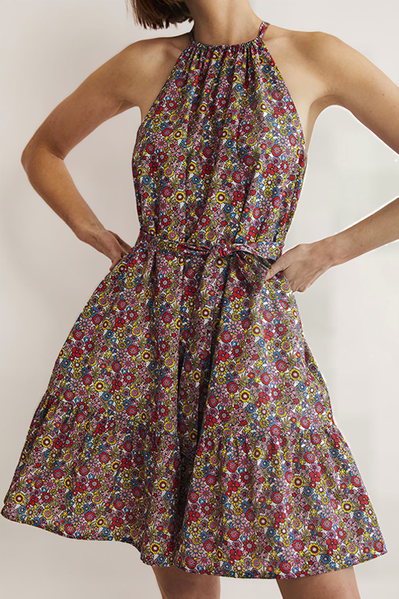 INGRID HALTERNECK DRESS MUL 1