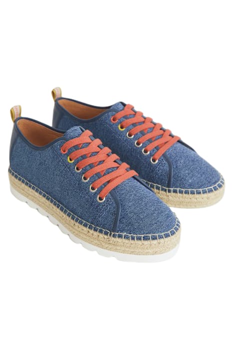 ESPADRILLE LACE UP FLATFORMS CHAMB BLUE 2