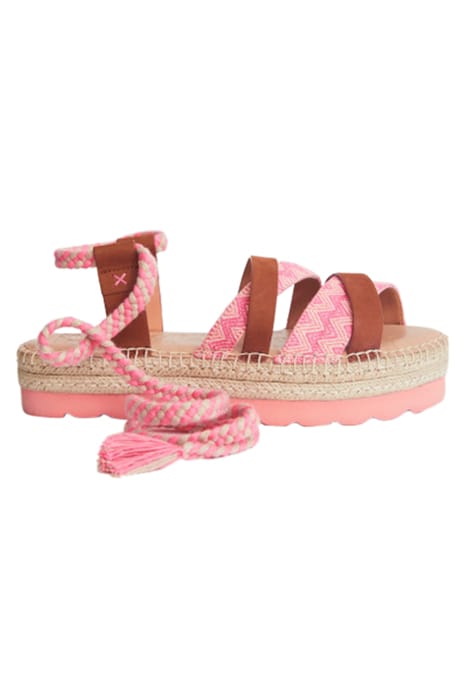 GHILLIE TIE JUTE FLATFORM PINK MULTI 1