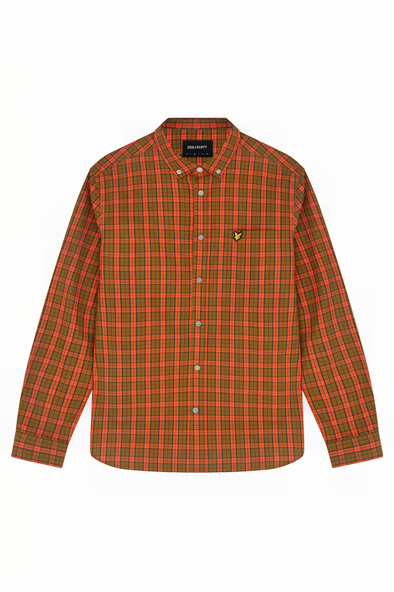 CHECK POPLIN SHIRT VICTORY ORANGE/OLIVE 5