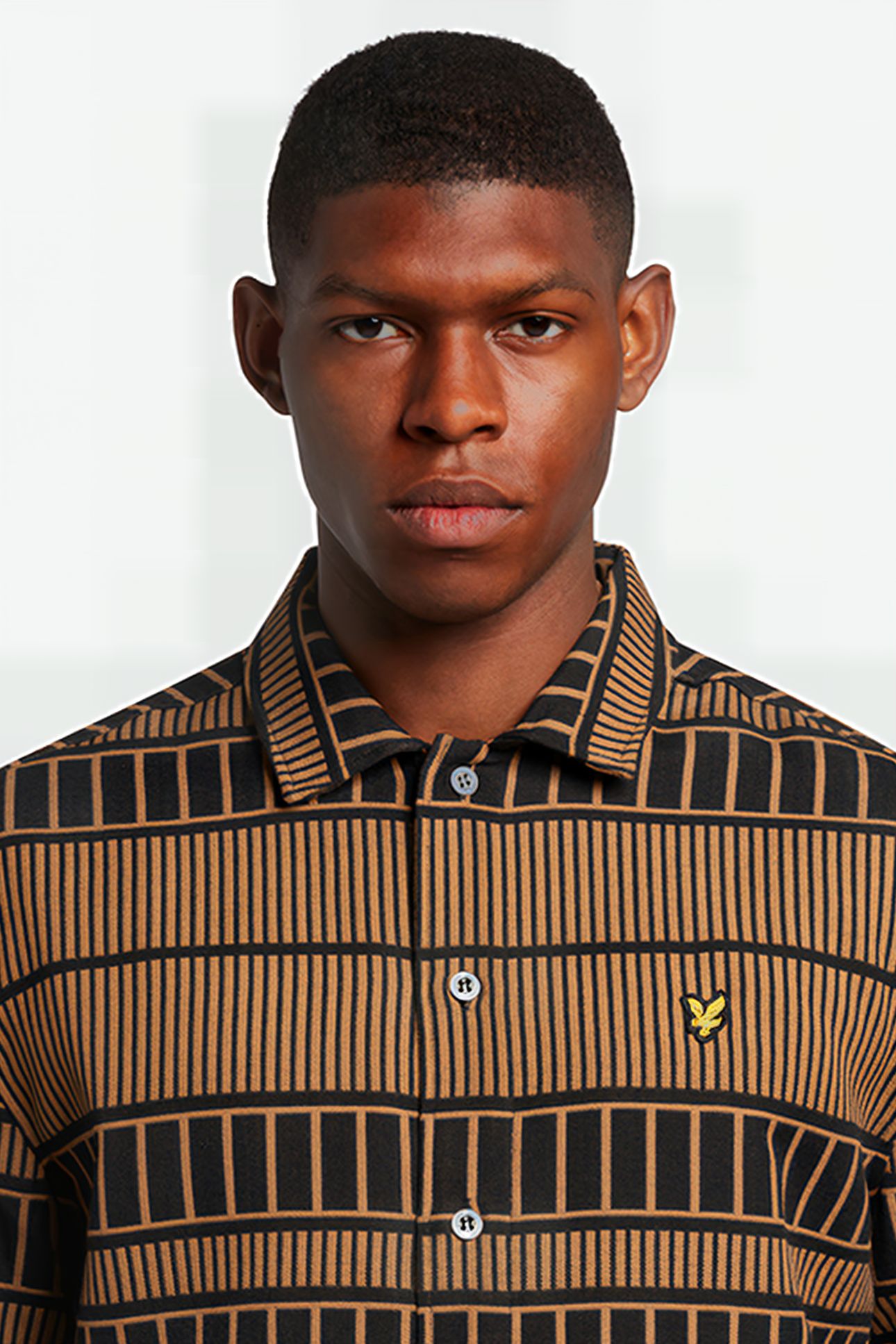 GRID OVERSHIRT CAMEL BRONZE/JET BLACK 4