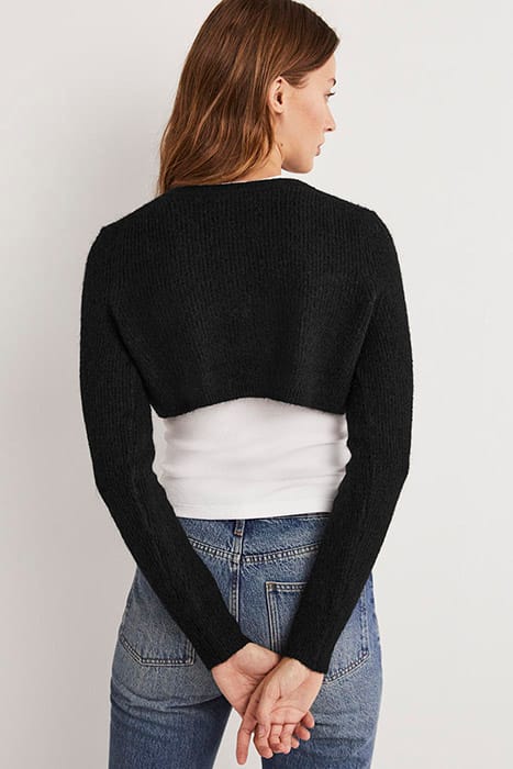 RIB KNIT BOLERO BLK 2