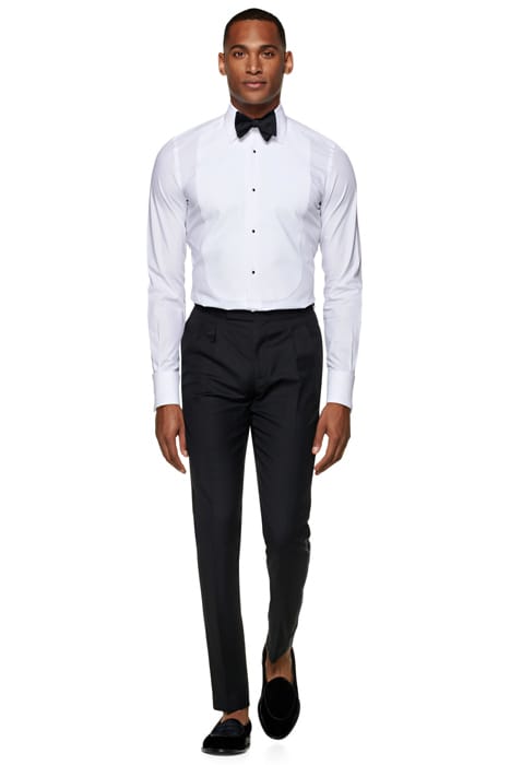 White Piqué Slim Fit Tuxedo Shirt 4