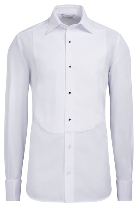 White Piqué Slim Fit Tuxedo Shirt 2