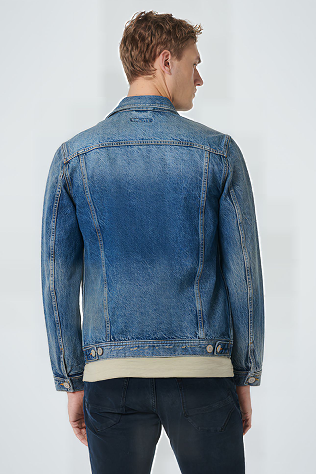 JACKET SHORT FIT DENIM RECYCLED COTTON INDIGO 3