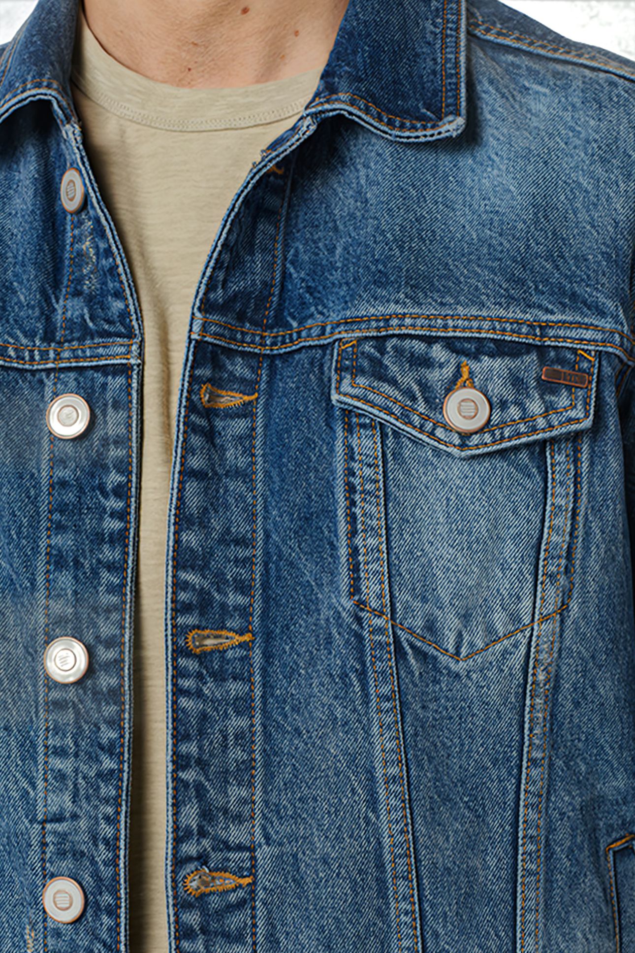JACKET SHORT FIT DENIM RECYCLED COTTON INDIGO 5