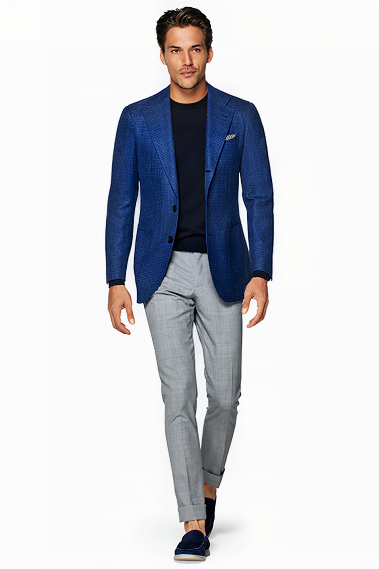 Mid Blue Houndstooth Havana Blazer 4