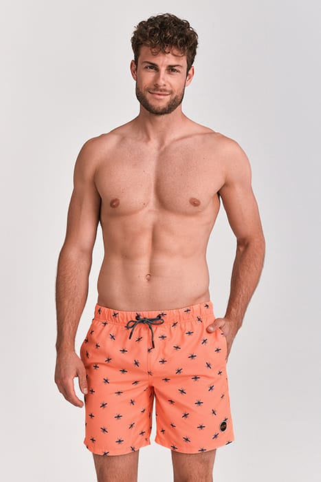 MEN SWIM SHORT MOSQUITO MICRO PEACH NEON ORANGE 1