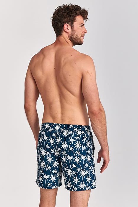 MEN SWIM SHORT VACATION PALMTREES MICRO PEACH BLUE POND 3