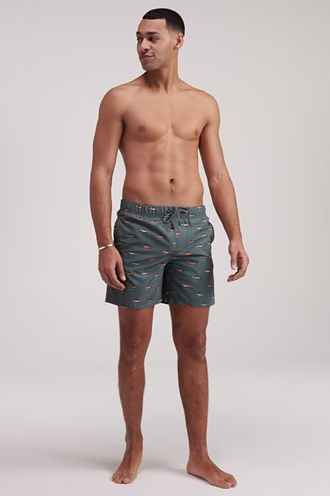 MEN SWIM SHORT GO FISH MICRO PEACH CILANTRO GREEN 3