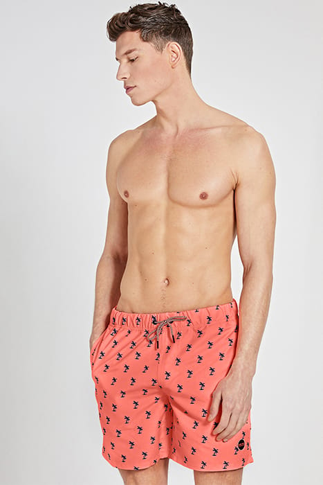 MEN SWIM SHORT SHIWI PALMTREE MICRO PEACH NEON ORANGE 2