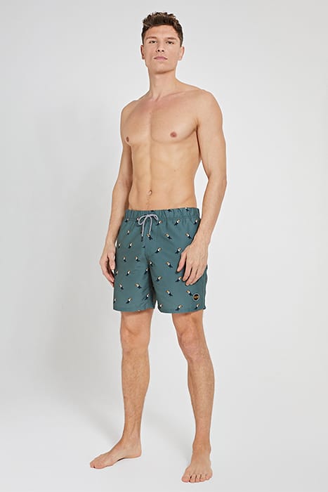 MEN SWIM SHORT TUCAN MICRO PEACH CILANTRO GREEN 3