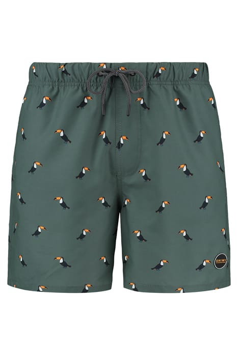 MEN SWIM SHORT TUCAN MICRO PEACH CILANTRO GREEN 1