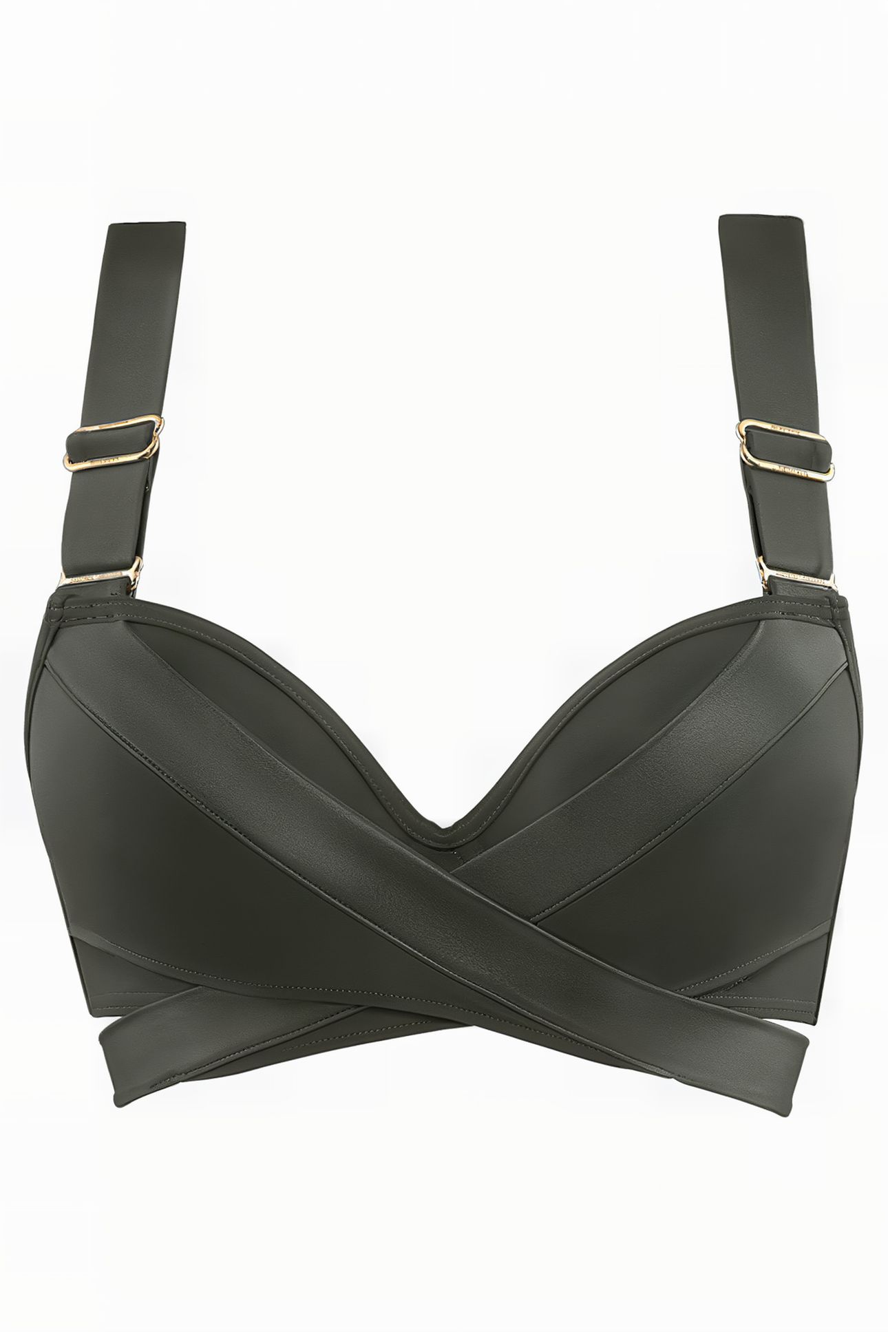 CACHE COEUR SEAWEED GREEN PUSH UP BIKINI TOP 3