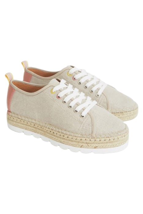 ESPADRILLE LACE UP FLATFORMS WHITE 2