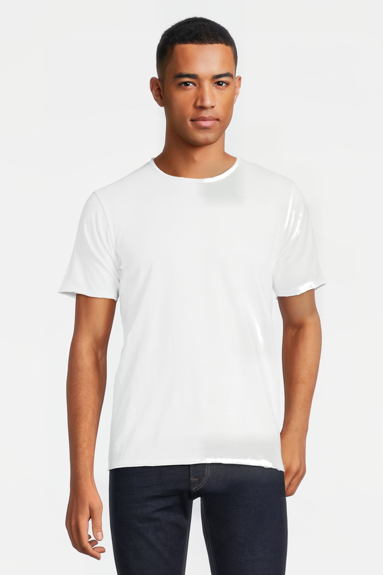 BASIC ROUND NECK TEE SLUB JERSEY WHITE 2