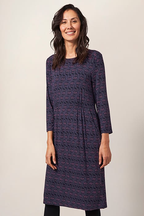 TALIA ECO VERO JERSEY DRESS PURPLE MLT 2