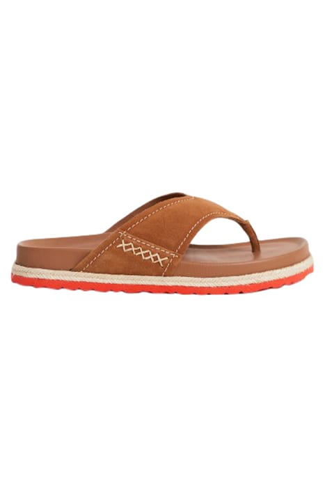 TOE THONG FOOTBED MID TAN 1