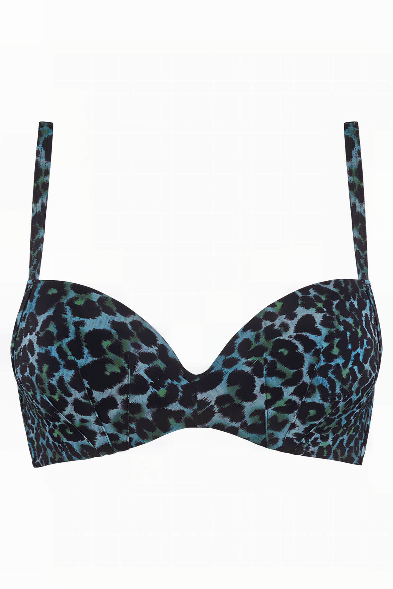 PANTHERA BLACK AND GREEN PUSH UP BIKINI TOP 3