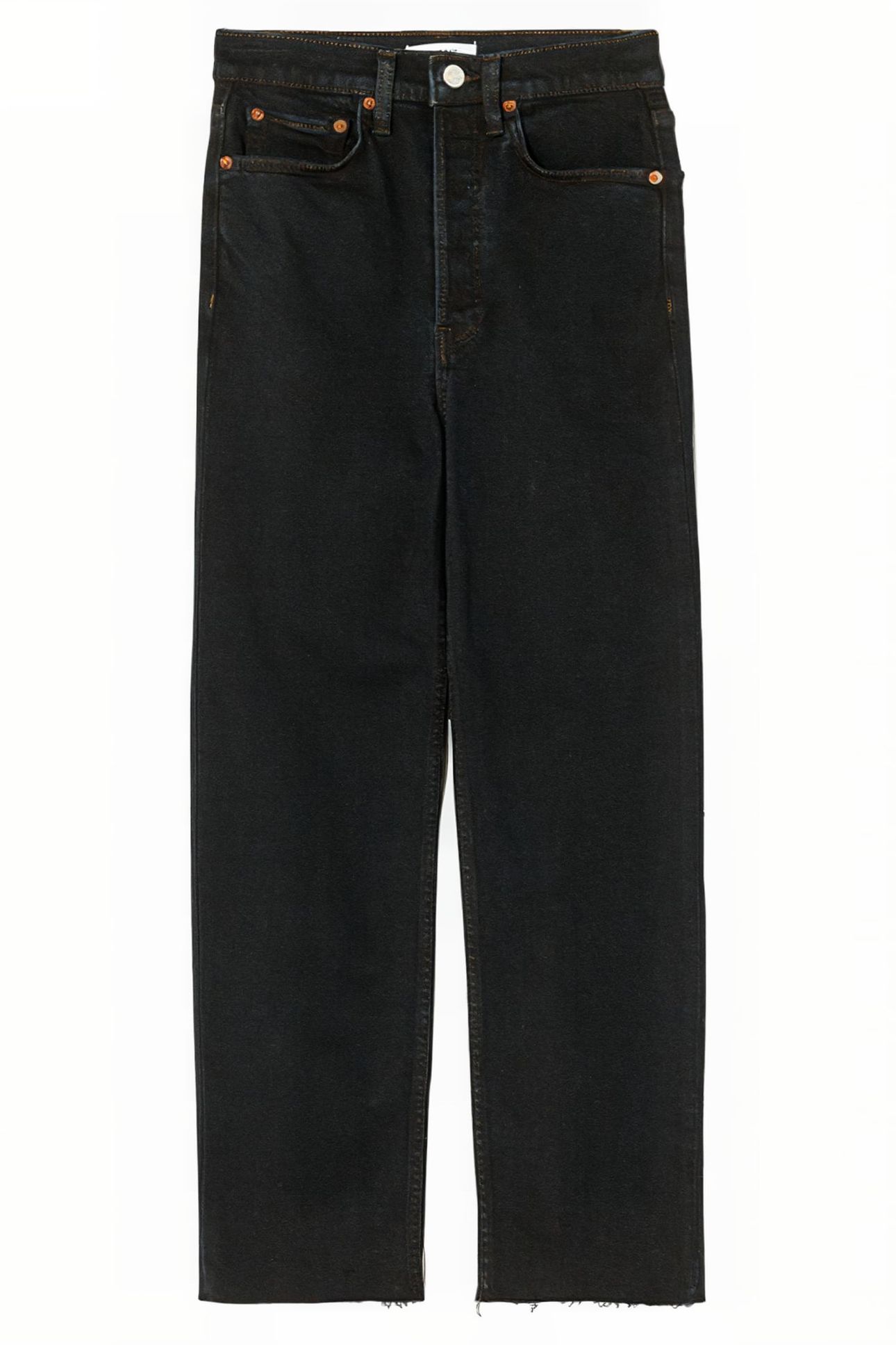 70S ULTRA HIGH RISE STOVEPIPE JET BLUE BLACK 1