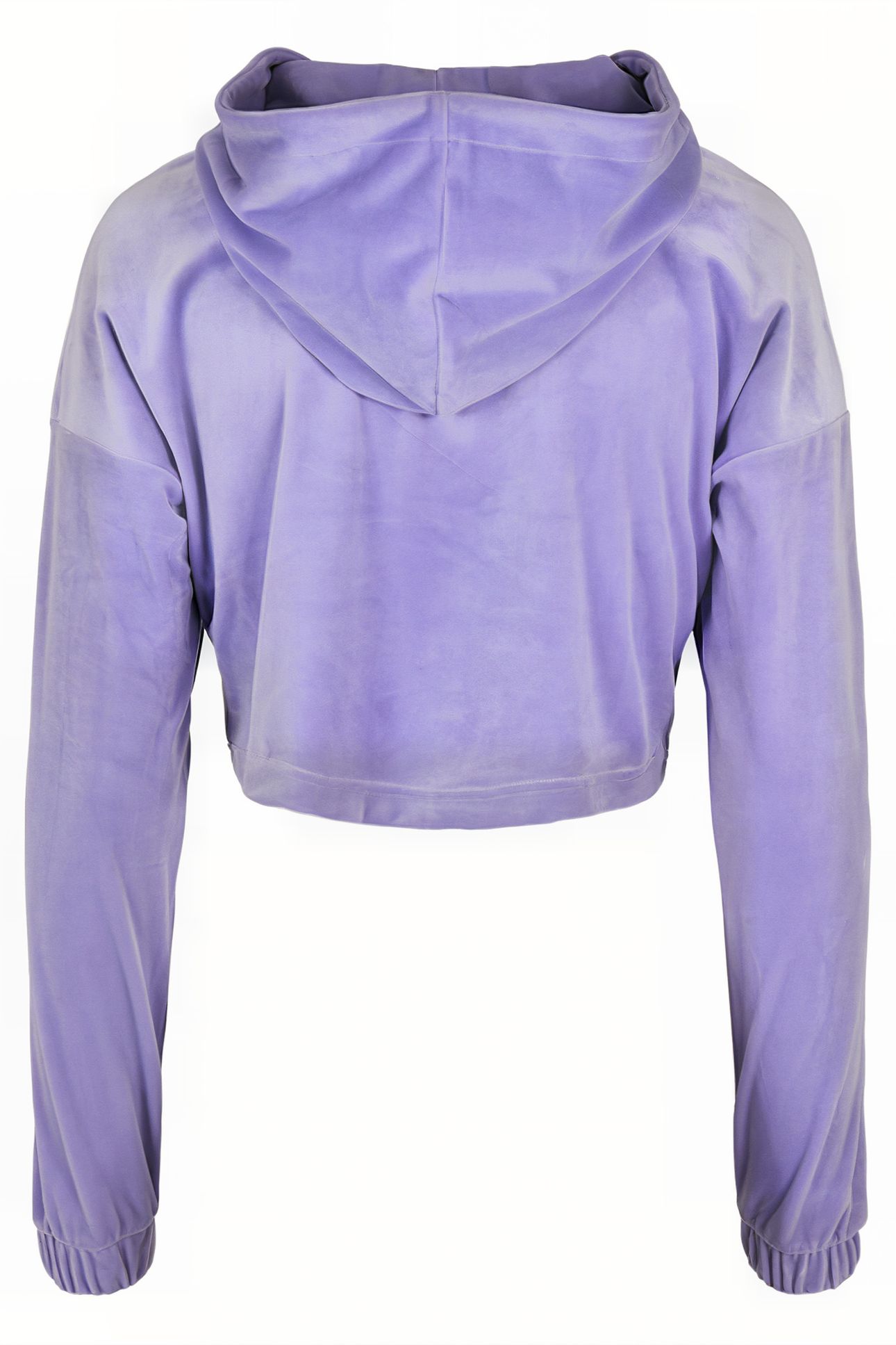 LADIES CROPPED VELVET OVERSIZED HOODY LAVENDER 9