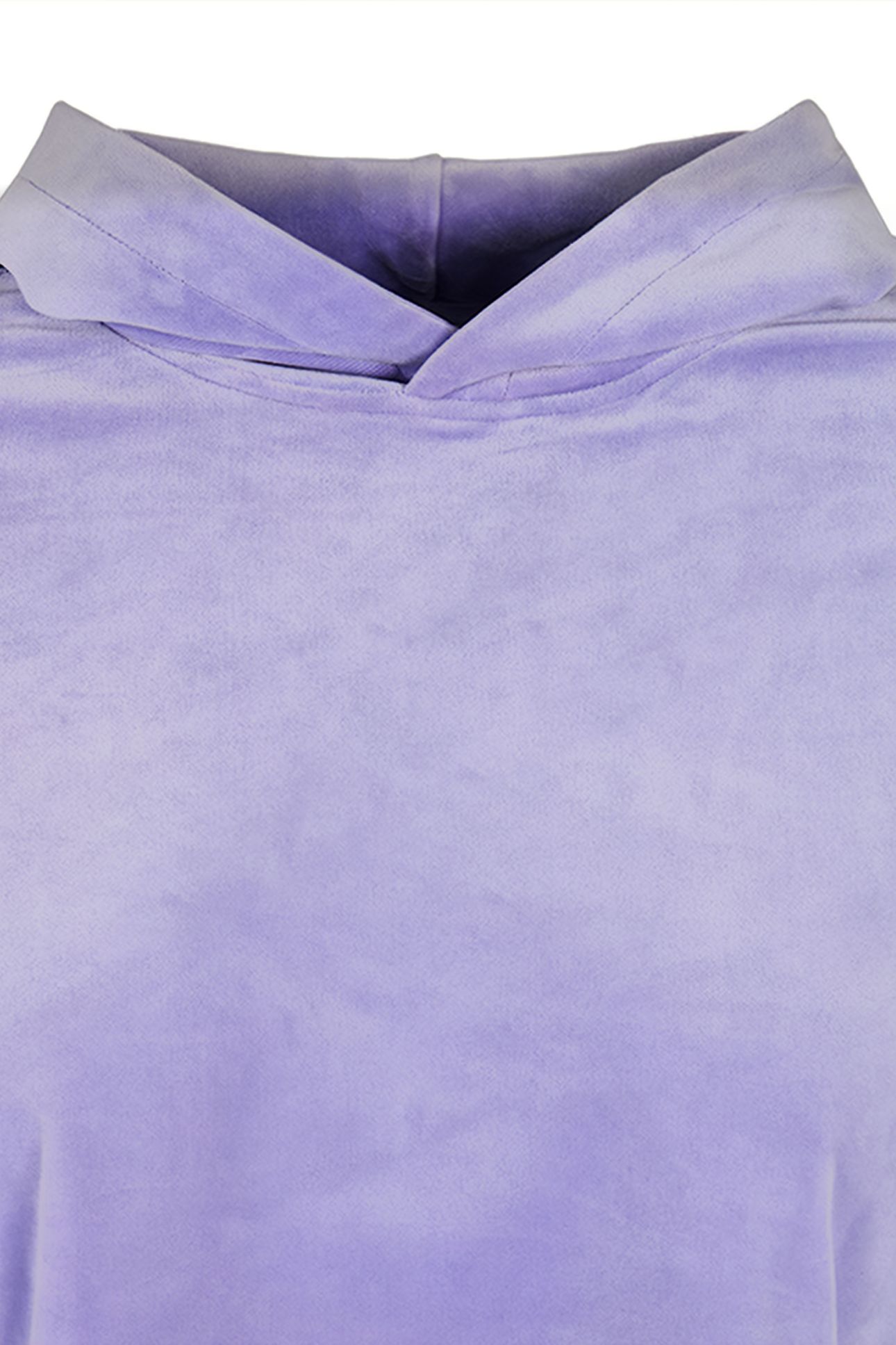LADIES CROPPED VELVET OVERSIZED HOODY LAVENDER 8