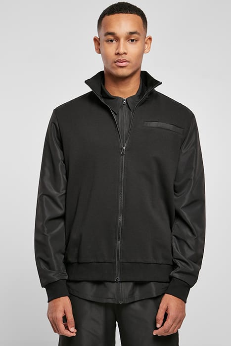 ORGANIC AND RECYCLED FABRIC MIX TRACK JACKET BLACK 2