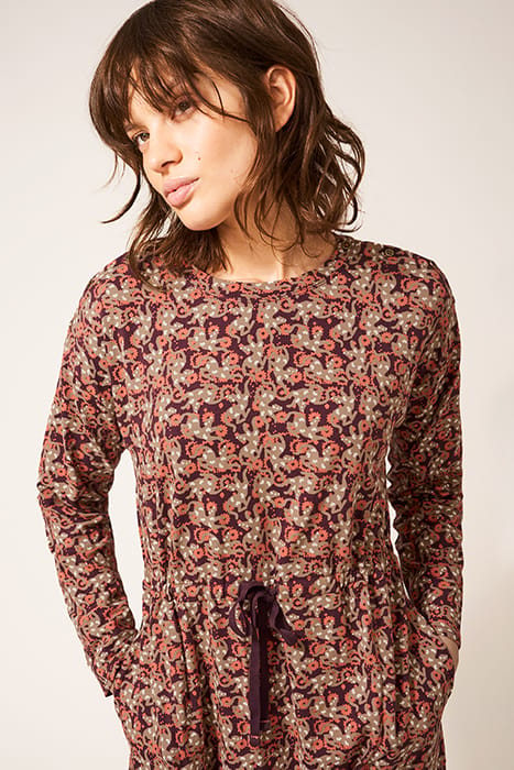 POPPY JERSEY DRESS PLUM MLT 2